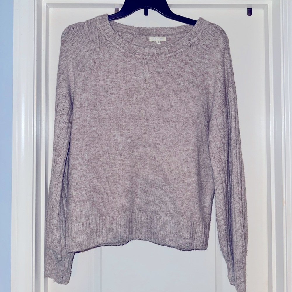 Max Studio Heather Beige Oversized Sweater